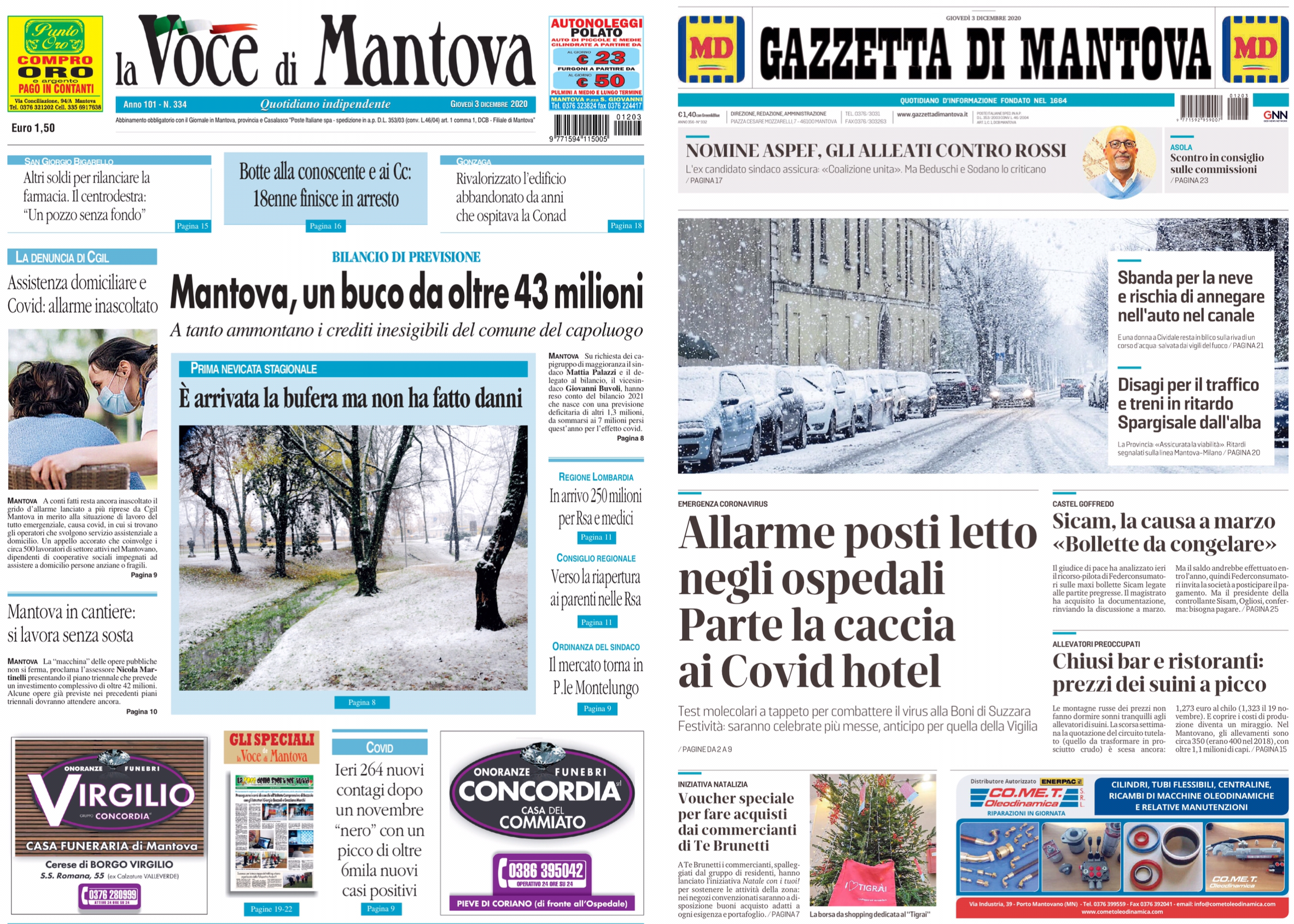Prime pagine 3 Dic 2020