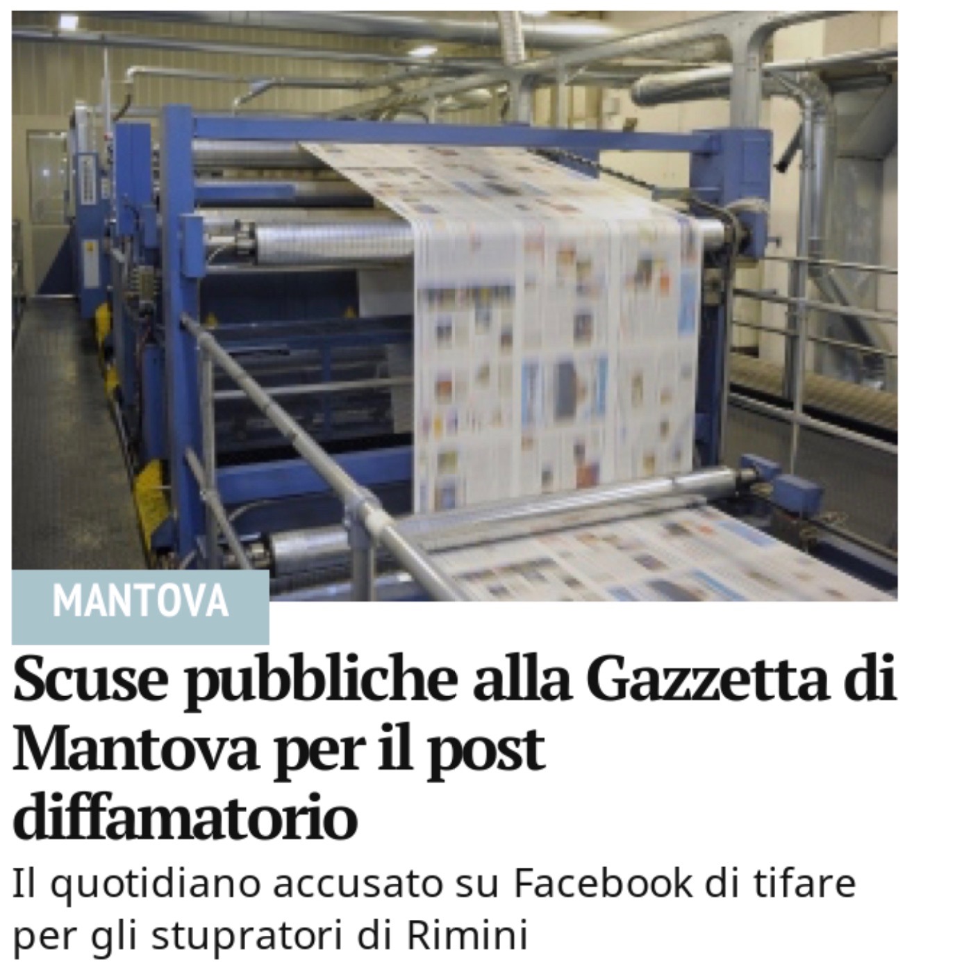 Con la criniera abbassata e la coda tra le gambe si scusa con la Gazzetta di Mantova