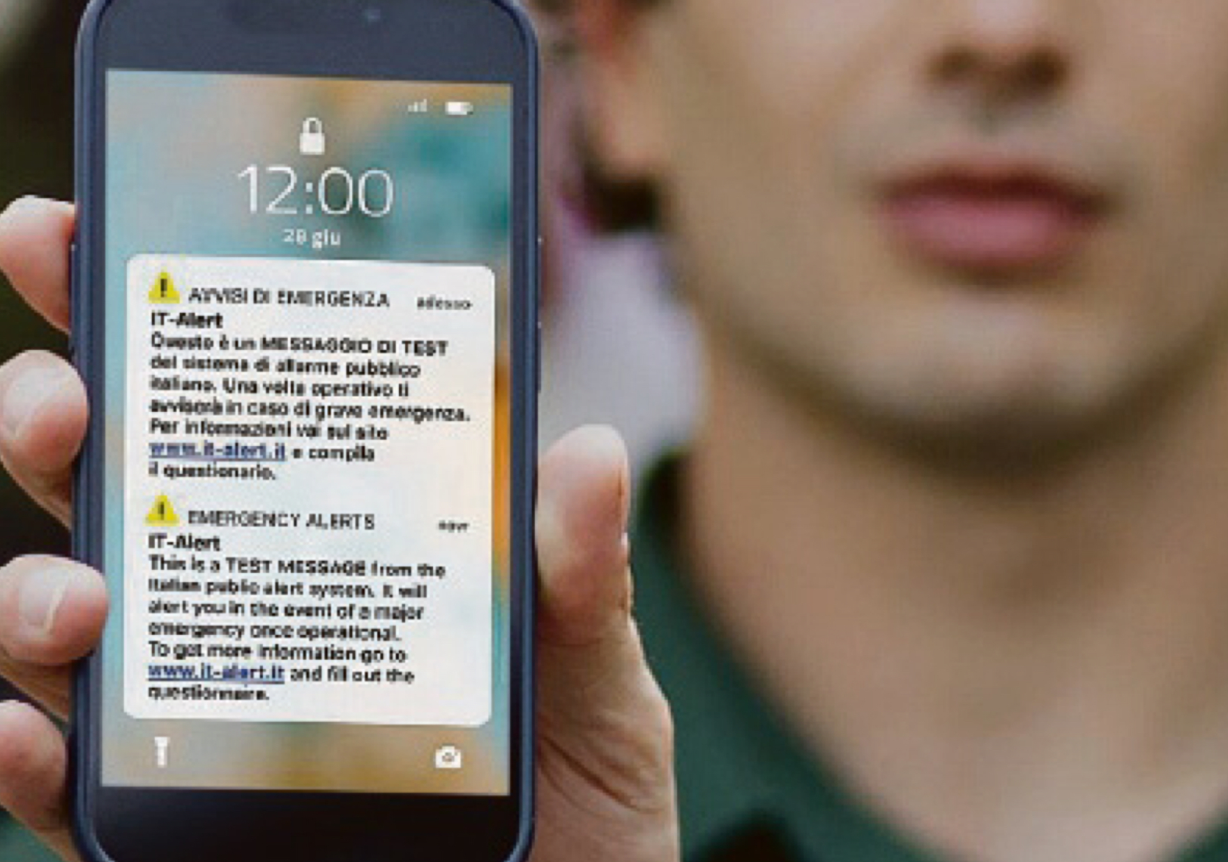 Ore 12,00 Test di allarme su tutti i telefonini accesi